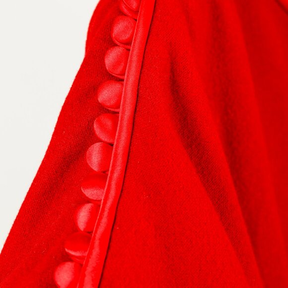 Gucci AW/19 Runway Red Wool Satin-Trim Cowl-Neck Dress - Picture 6 of 15
